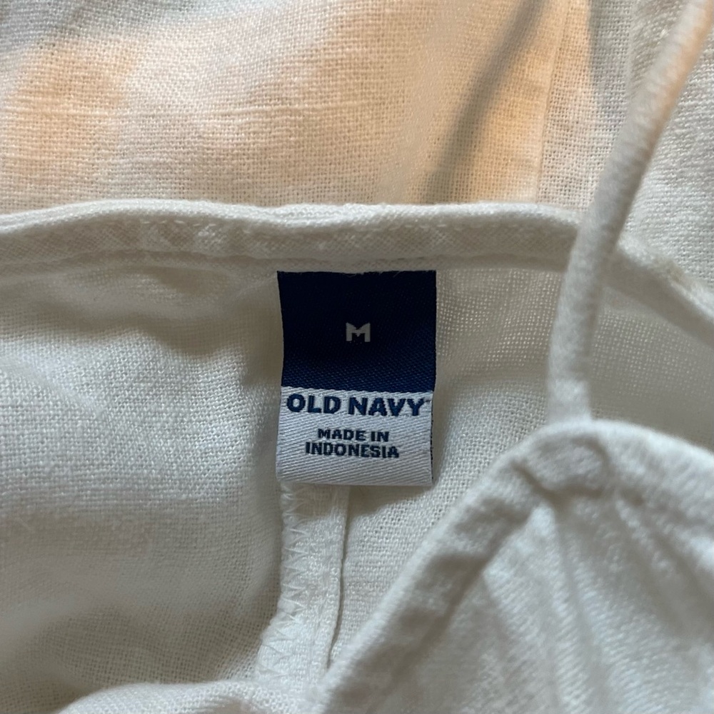 NWT Old Navy White Linen Mini Dress | M - Picture 7 of 9